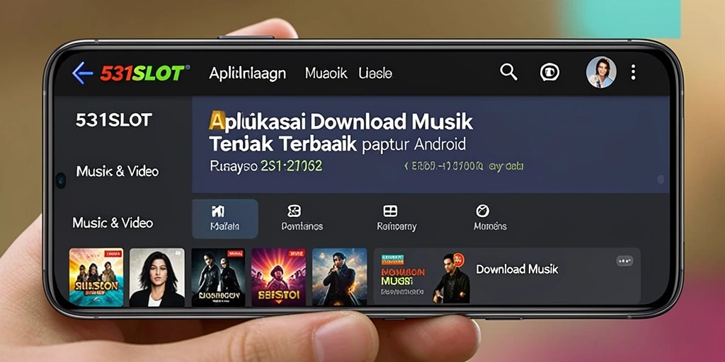 Antarmuka aplikasi 531SLOT yang memudahkan download musik.