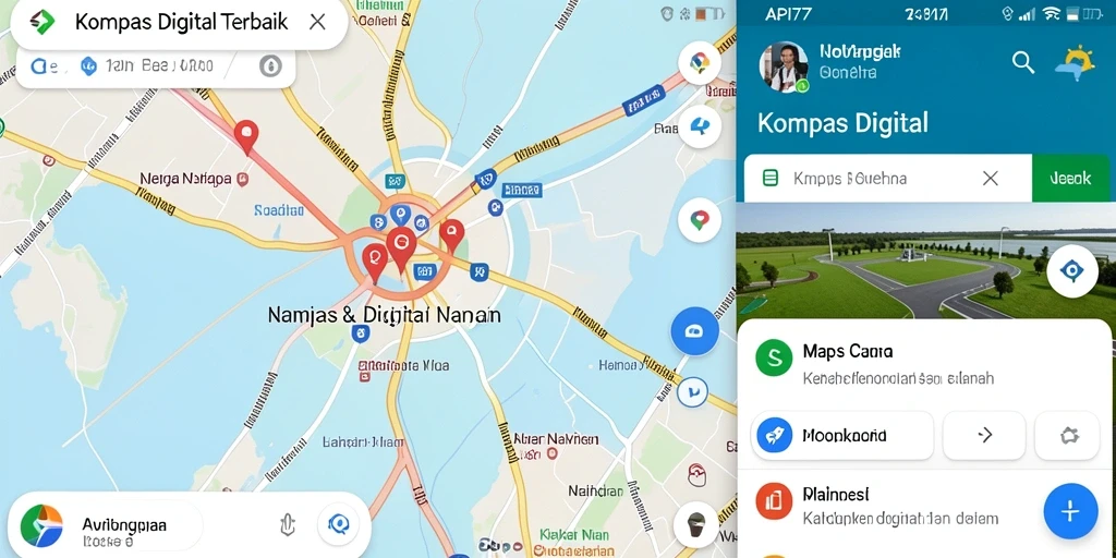 Antarmuka aplikasi Kompas Digital API77 yang intuitif dan informatif.