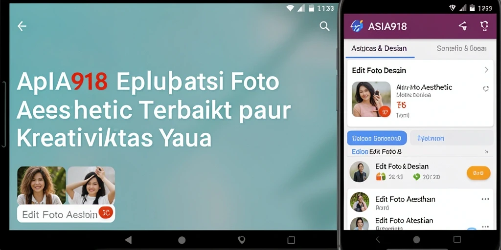 Screenshot utama ASIA918 menunjukkan tampilan antarmuka pengeditan foto yang menarik.