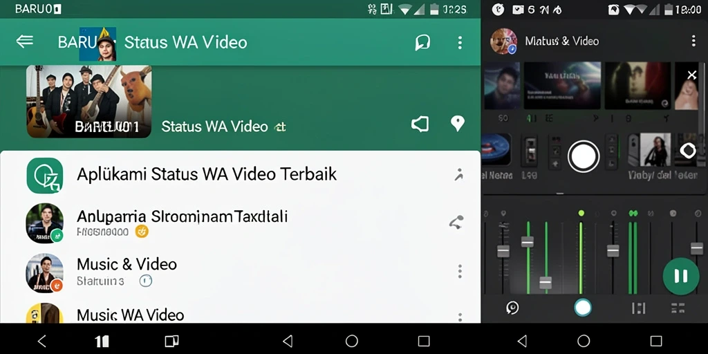 Antarmuka pengguna BARU01 untuk pembuatan Status WA Video yang menarik.
