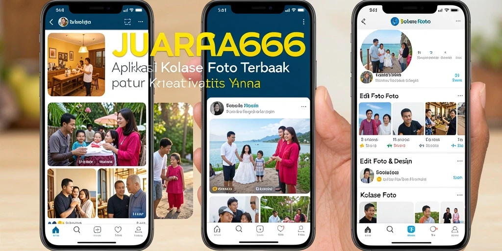 Tampilan antarmuka JUARA666 yang memudahkan pengeditan kolase foto.