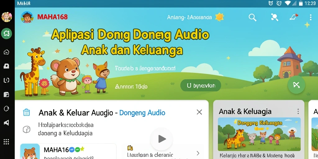 Tampilan antarmuka MAHA168 yang ceria dan ramah anak.