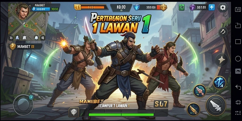 Tampilan antarmuka pertempuran <strong>MAMIBET</strong> yang dinamis dan menarik.