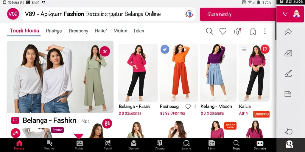 Tampilan antarmuka aplikasi V89 yang modern dan user-friendly.