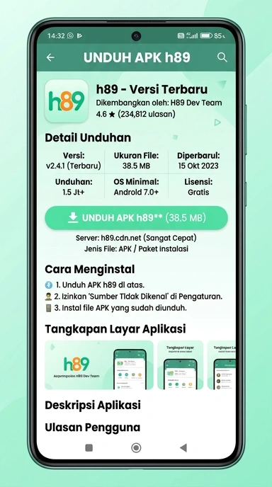 Unduh dan Instal APK h89 untuk Pengguna Android